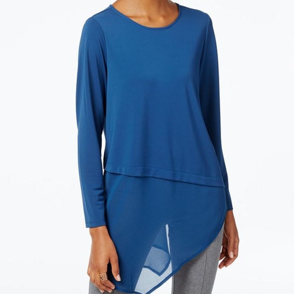 Alfani Tops - Alfani Asymmetrical-Hem Long Sleeve Blouse